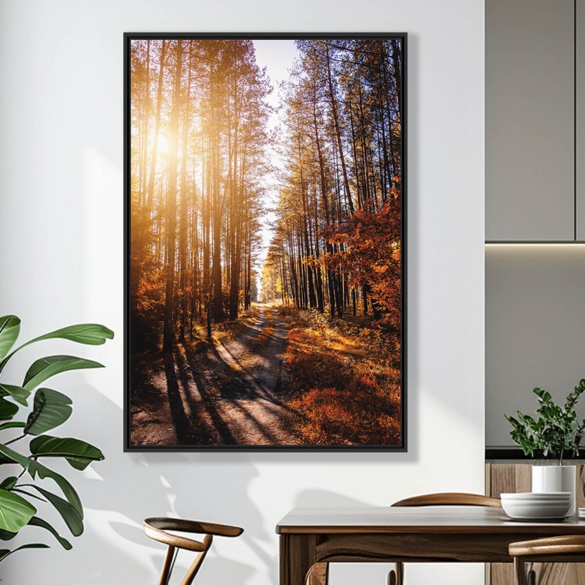 Quadro Paisagem Corredor de Árvores Ao Entardecer - Tree Trail