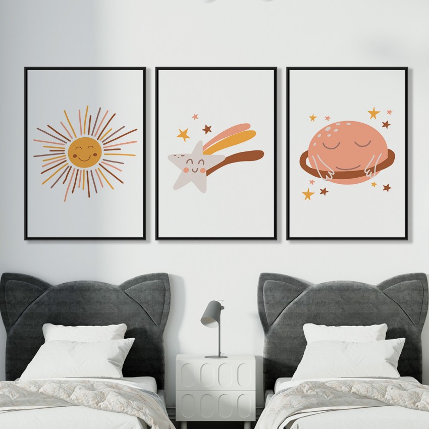 Quadro Trio Infantil Estrelas