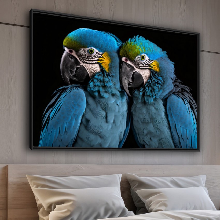Quadro Casal de Araras em Harmonia