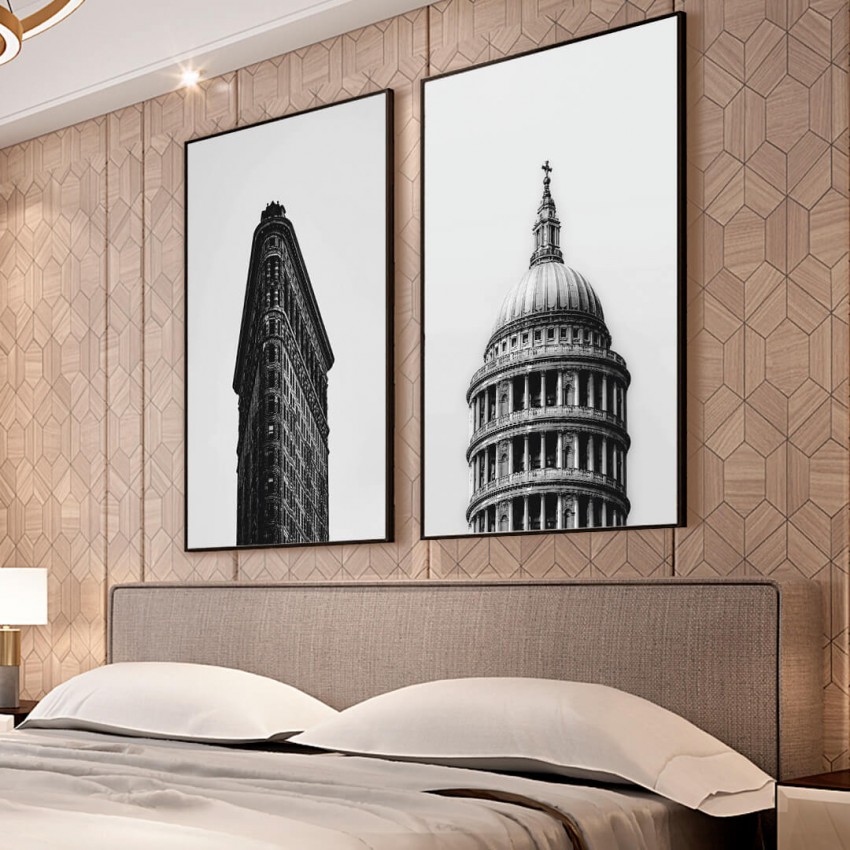 Quadro Duo Edifícios Ícones Vintage