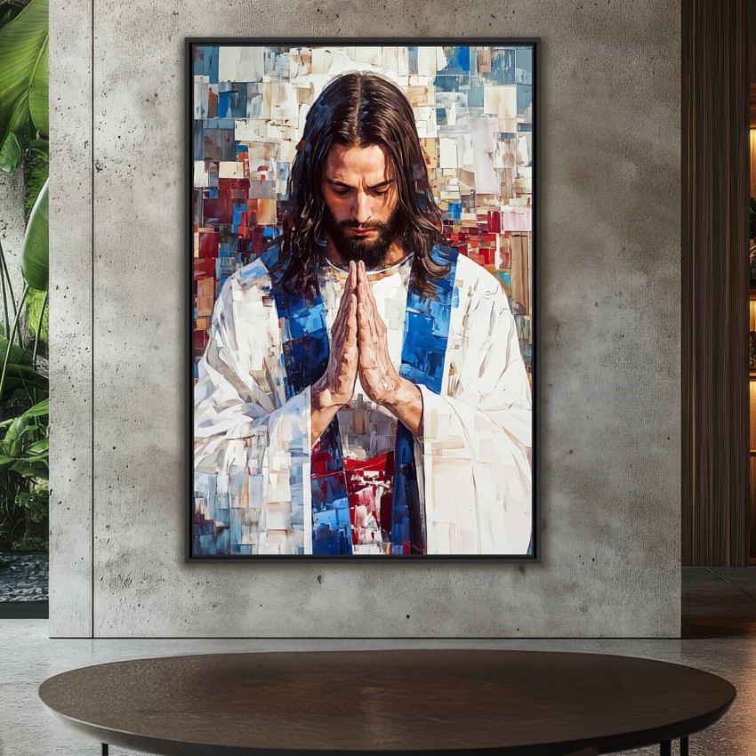 Quadro Jesus Oração do Redentor Abstrato Moderno