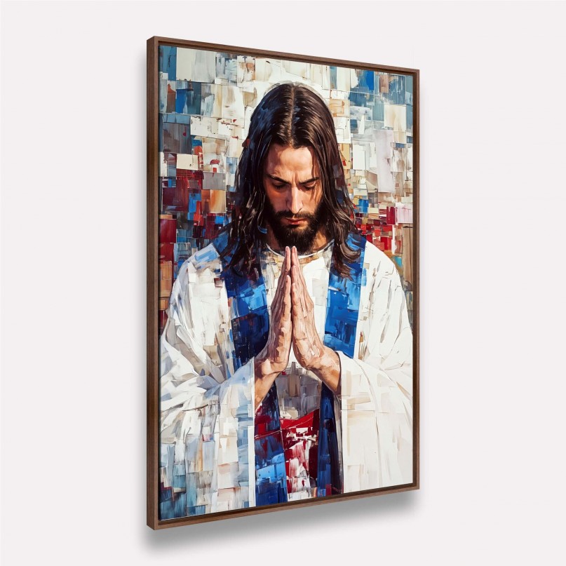 Quadro Jesus Oração do Redentor Abstrato Moderno