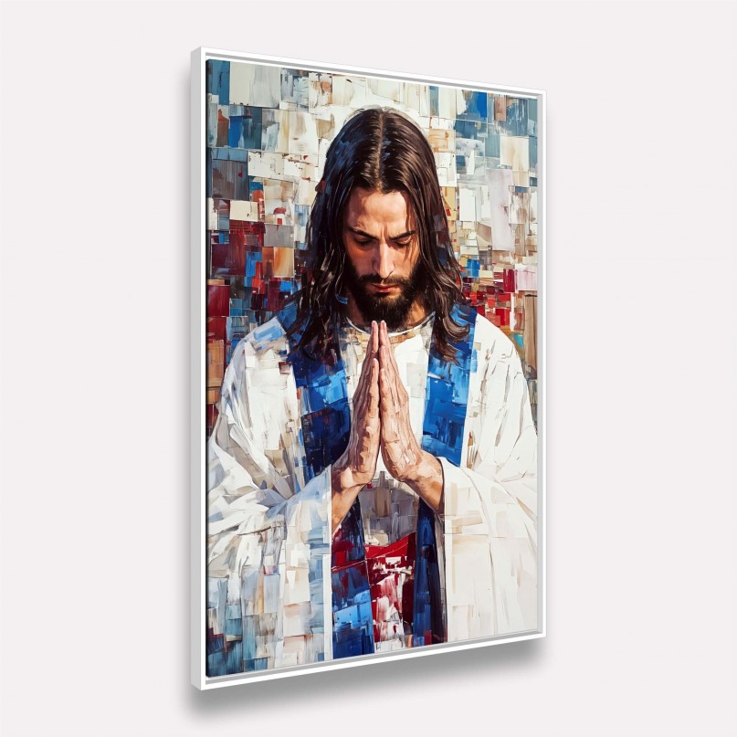 Quadro Jesus Oração do Redentor Abstrato Moderno