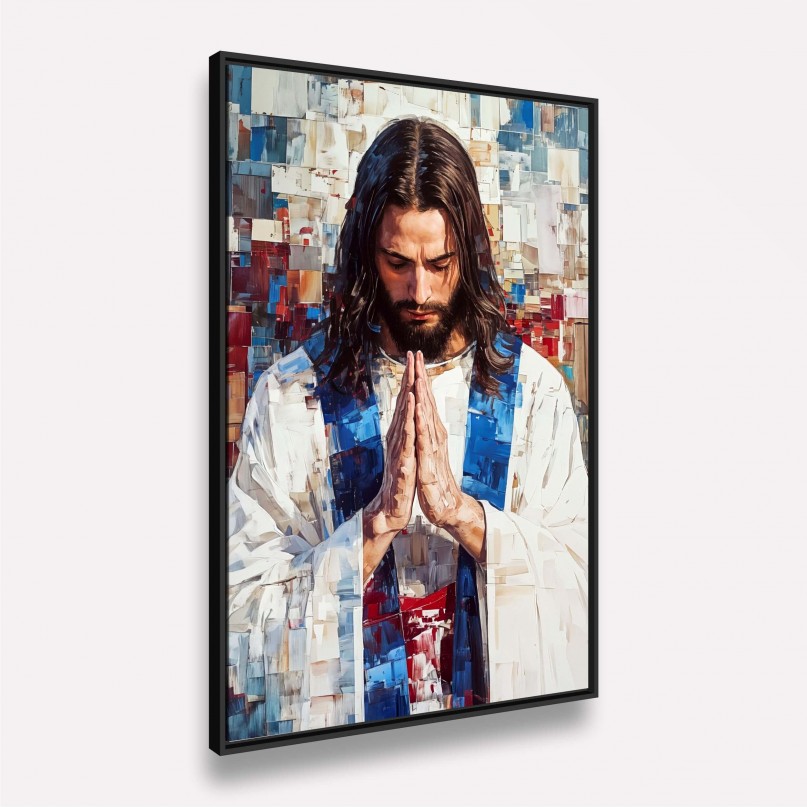 Quadro Jesus Oração do Redentor Abstrato Moderno