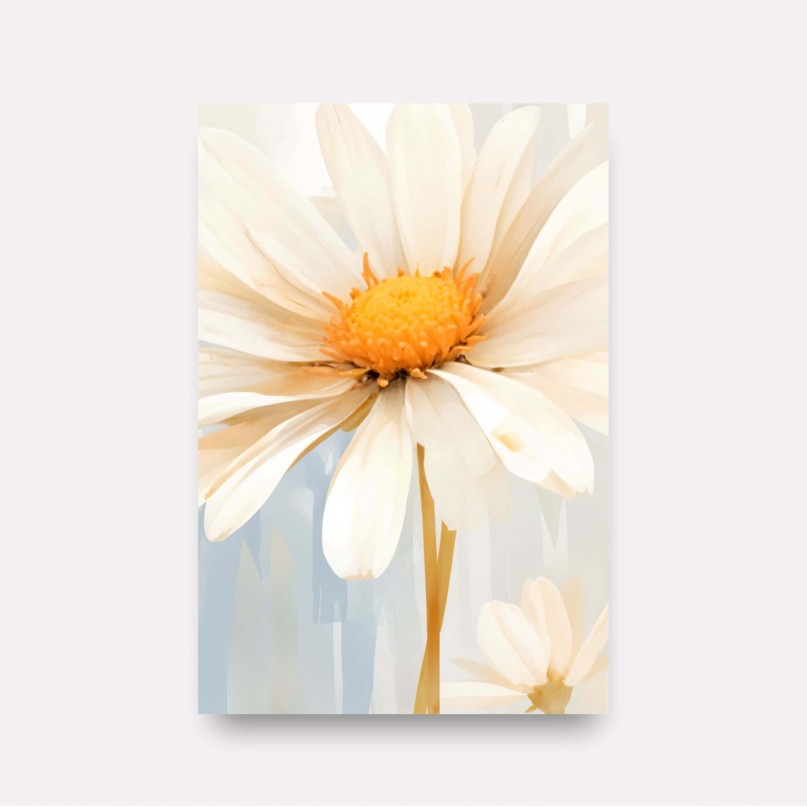 Quadro Flor Margarida Delicada Pintura