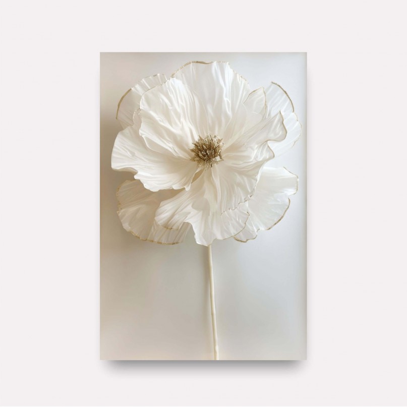 Quadro Flor Pureza Branca Elegância Minimalista