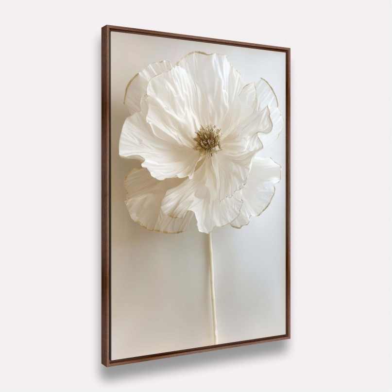 Quadro Flor Pureza Branca Elegância Minimalista
