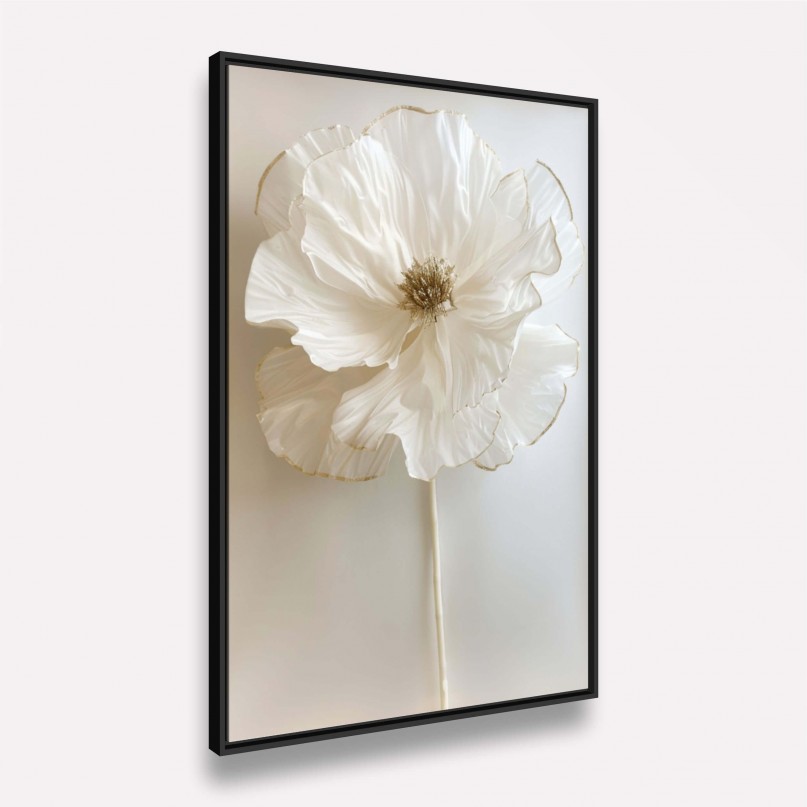 Quadro Flor Pureza Branca Elegância Minimalista