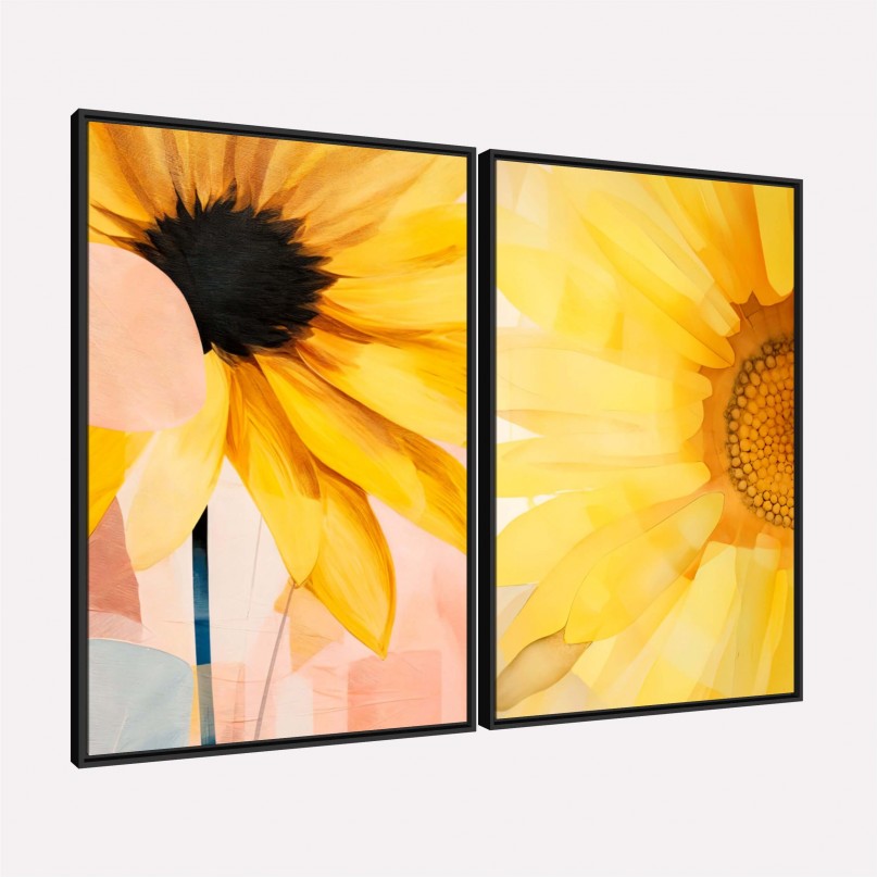 Quadro Floral Duo Artístico Flores de Girassol