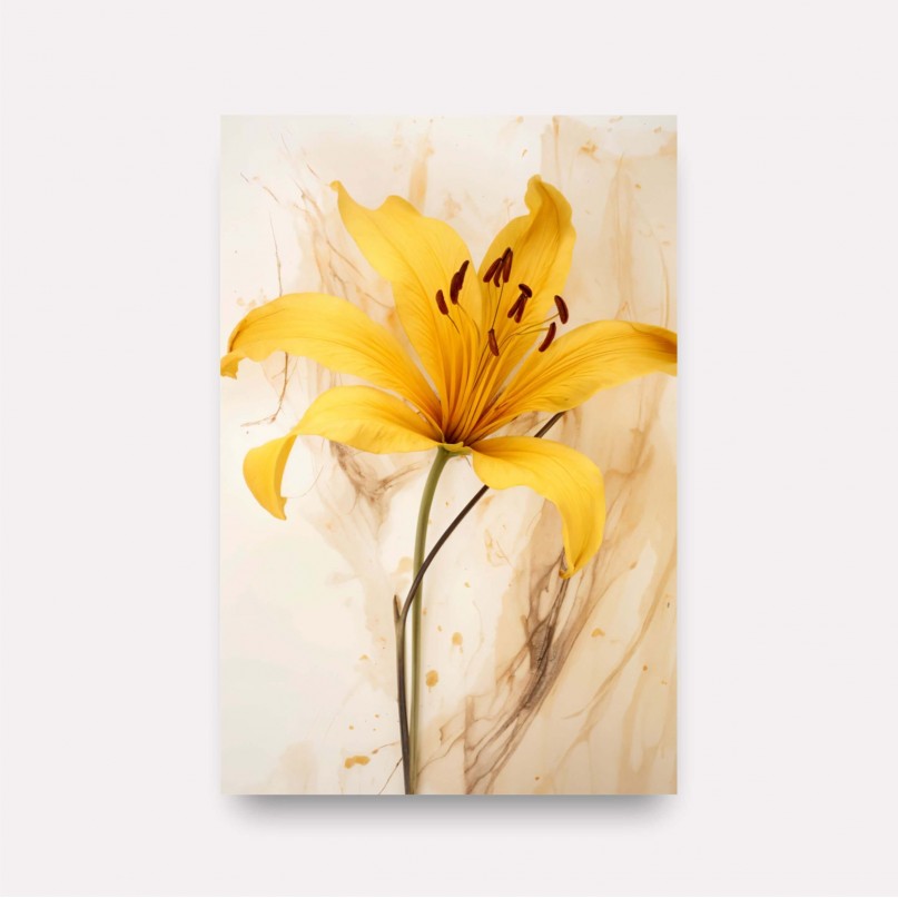 Quadro Linda Flor de Lírio em Abstrato Moderno