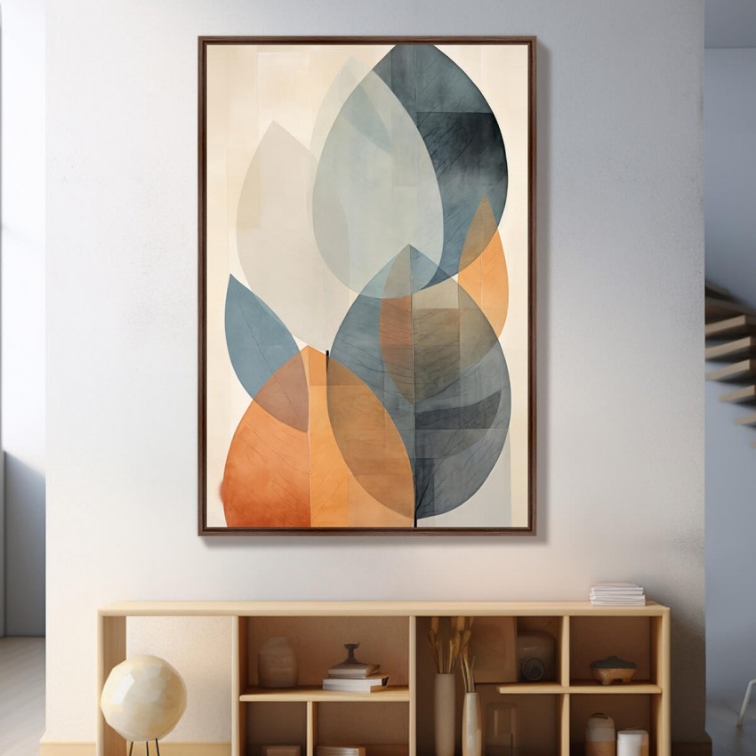 Quadro Folhagem Pintura Artística Abstrata