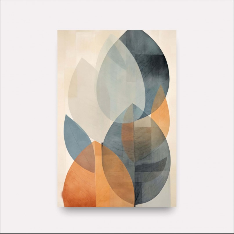 Quadro Folhagem Pintura Artística Abstrata