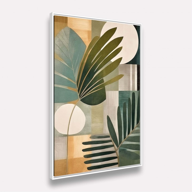 Quadro Folhagem Plantas Aquarela Moderna Cores Suaves