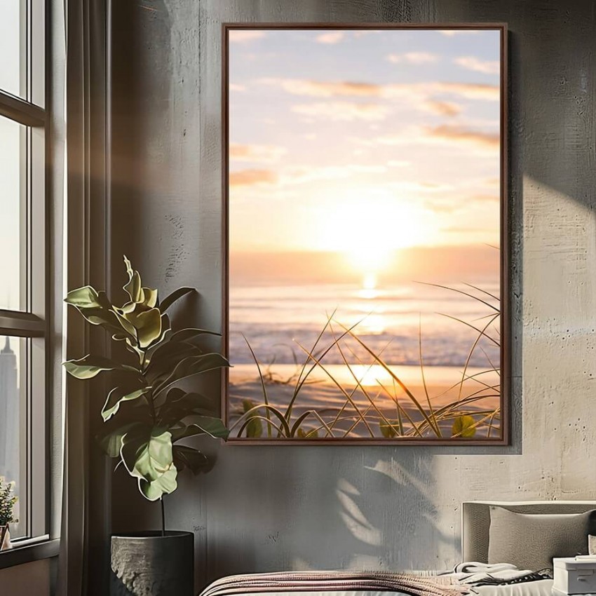 Quadro Linda Paisagem Luz do Sol no Horizonte
