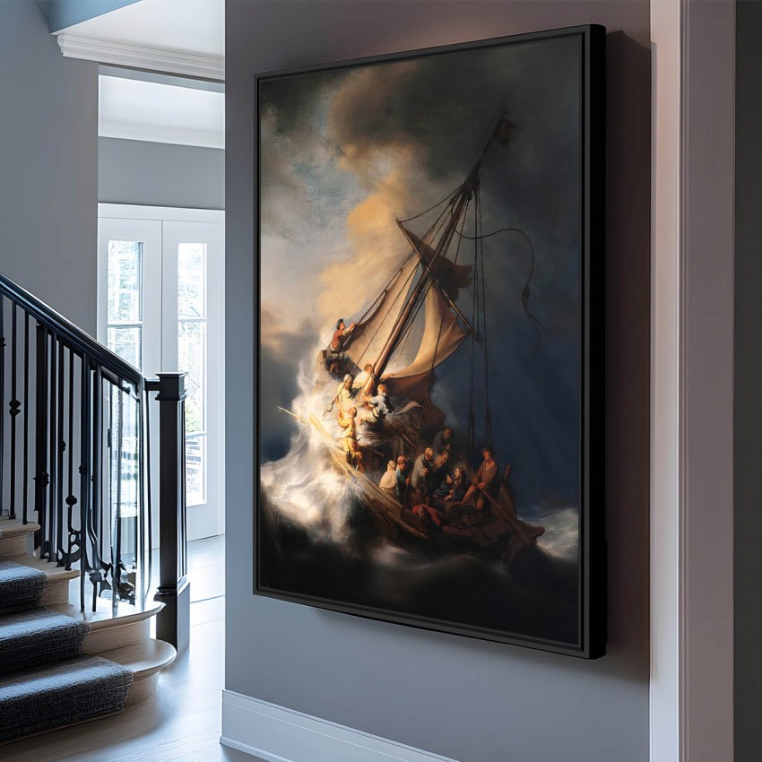 Quadro A Tempestade no Mar da Galileia de Rembrandt van Rijn Releitura