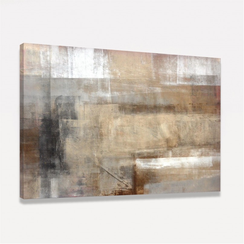 Quadro Abstrato Moderno Pinceladas Retas