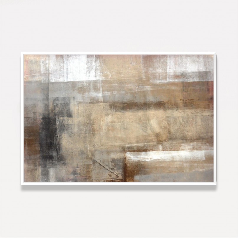 Quadro Abstrato Moderno Pinceladas Retas