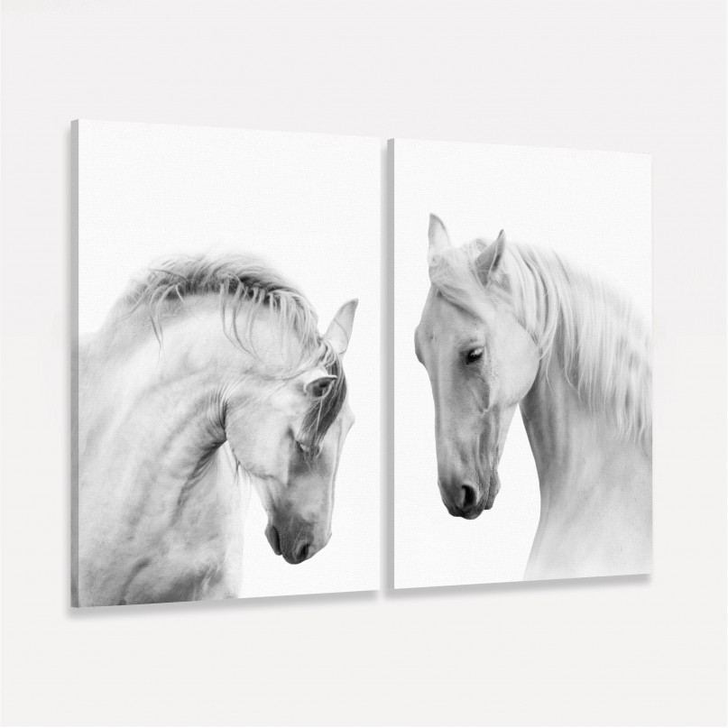 Quadro Cavalos Brancos Duo decorativo