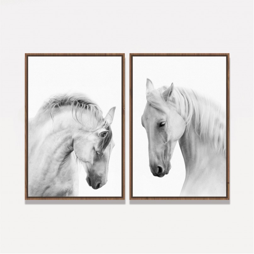 Quadro Cavalos Brancos Duo decorativo