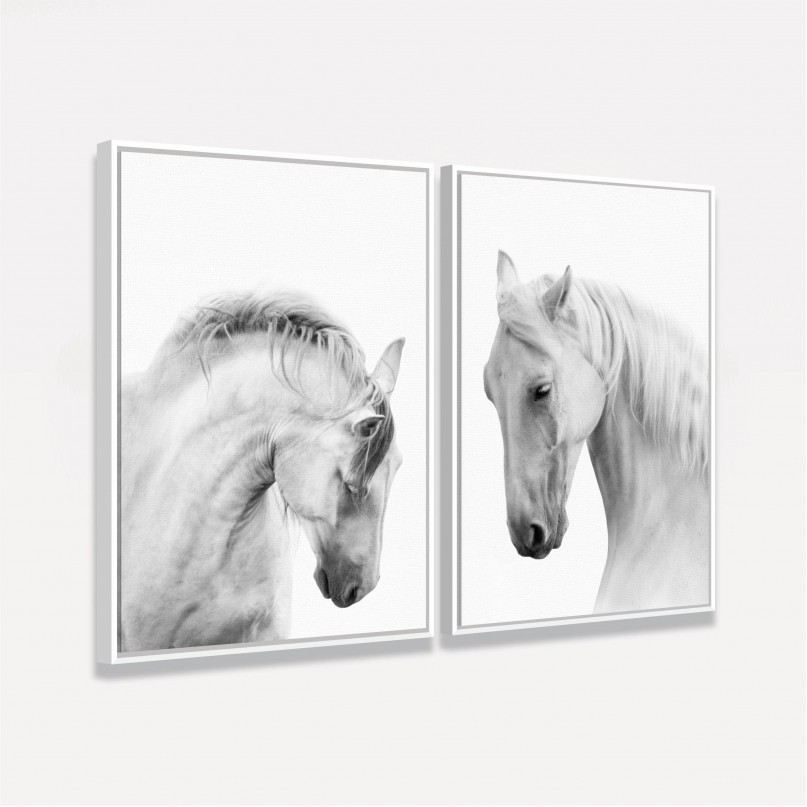 Quadro Cavalos Brancos Duo decorativo