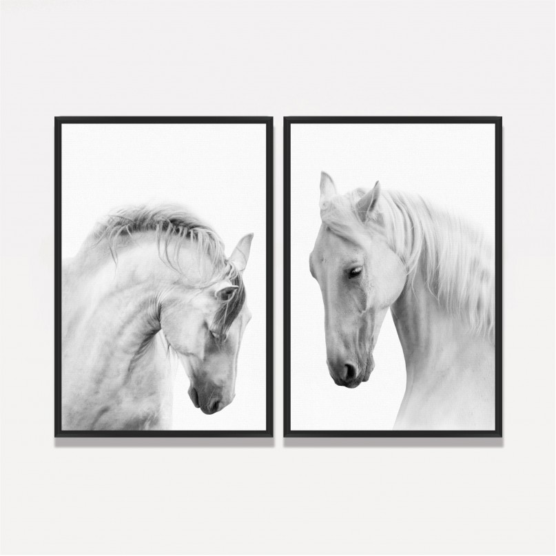 Quadro Cavalos Brancos Duo decorativo