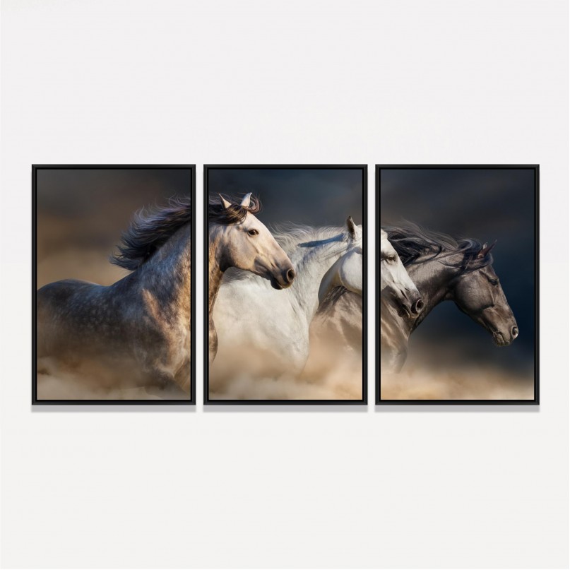 Quadro Cavalos em Arte - Trio de Cavalos