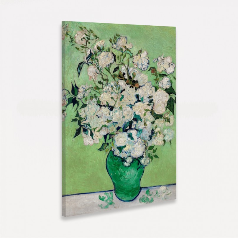 Quadro Iris e Rosas em um Vaso - Van Gogh