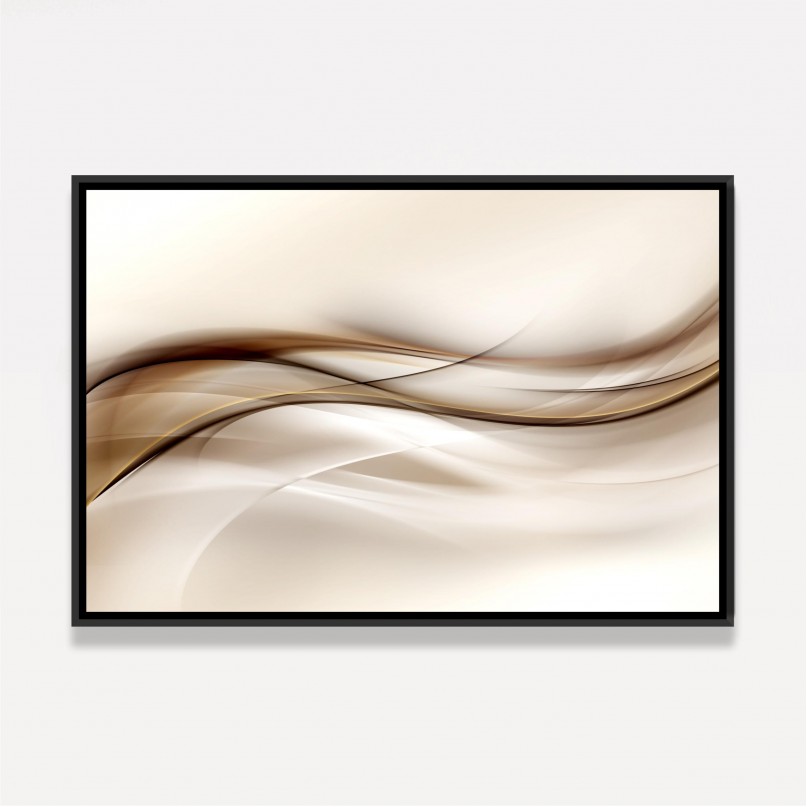Quadro Abstrato Ondas em Tons Bege com Marrom