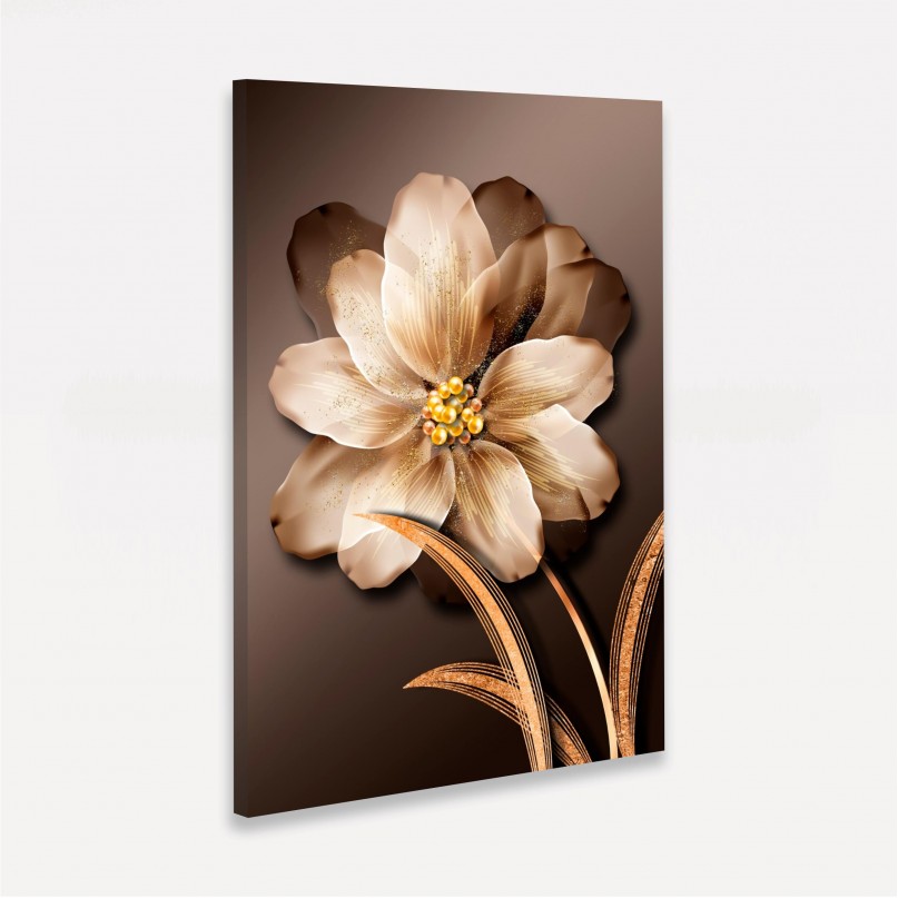 Quadro Flor Luxo em Arte - Drops Of Gold