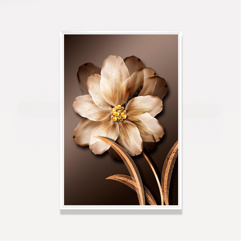 Quadro Flor Luxo em Arte - Drops Of Gold