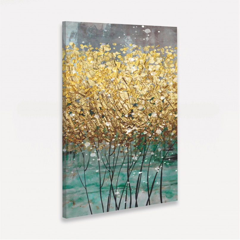 Quadro Abstrato em Arte Dourada Tela Moderna