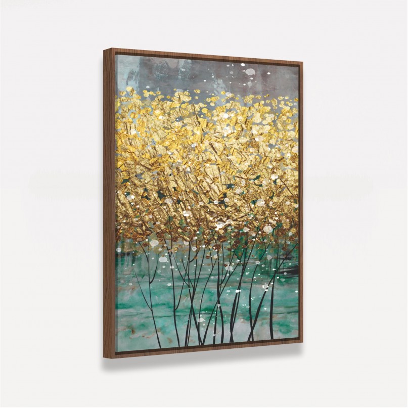 Quadro Abstrato em Arte Dourada Tela Moderna