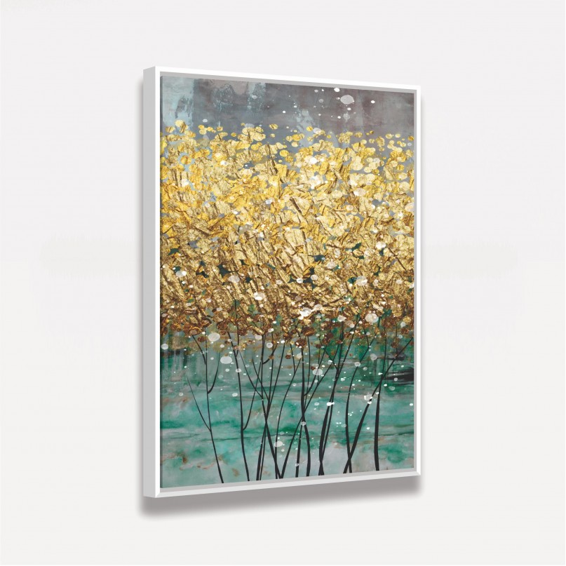 Quadro Abstrato em Arte Dourada Tela Moderna