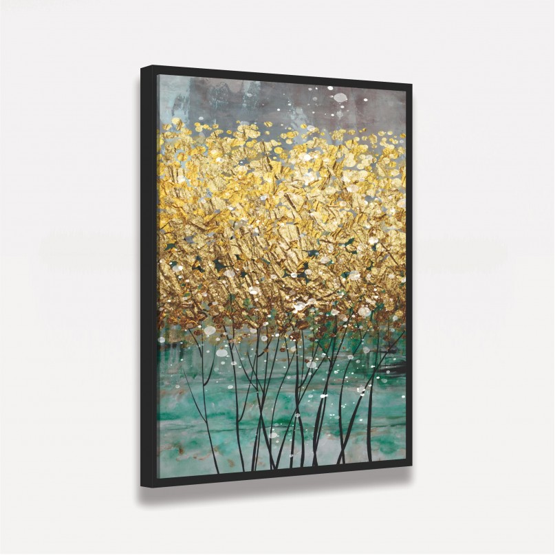 Quadro Abstrato em Arte Dourada Tela Moderna