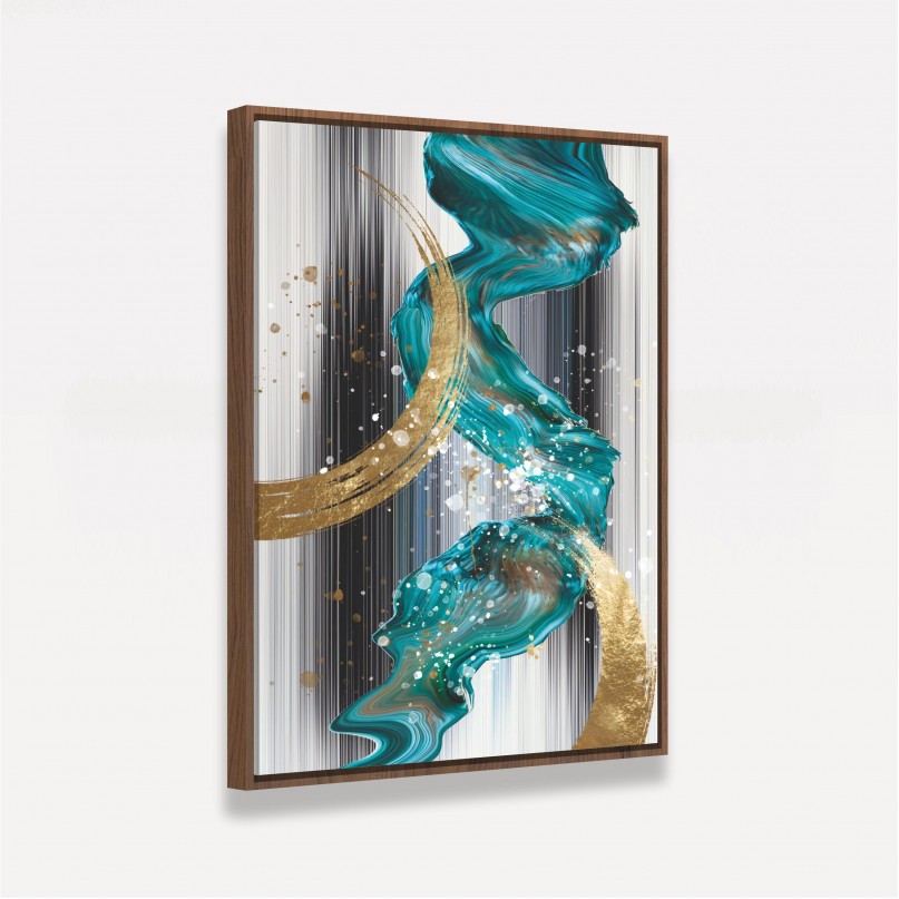 Quadro Abstrato Ouro Moderno Nordic Luxo