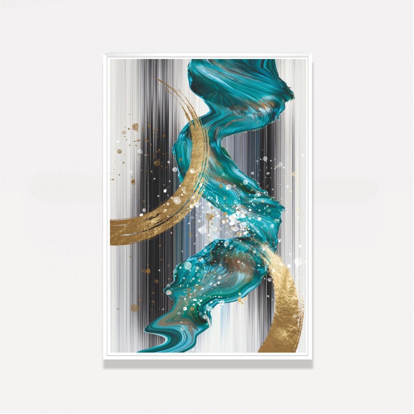 Quadro Abstrato Ouro Moderno Nordic Luxo