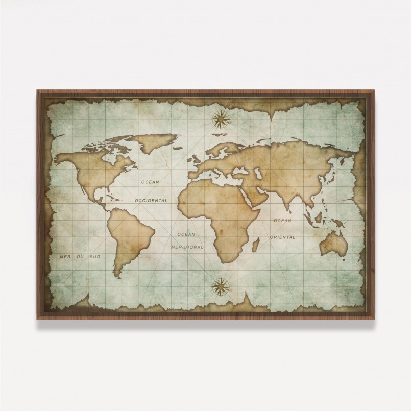 Quadro Mapa do Mundo Antigo decorativo