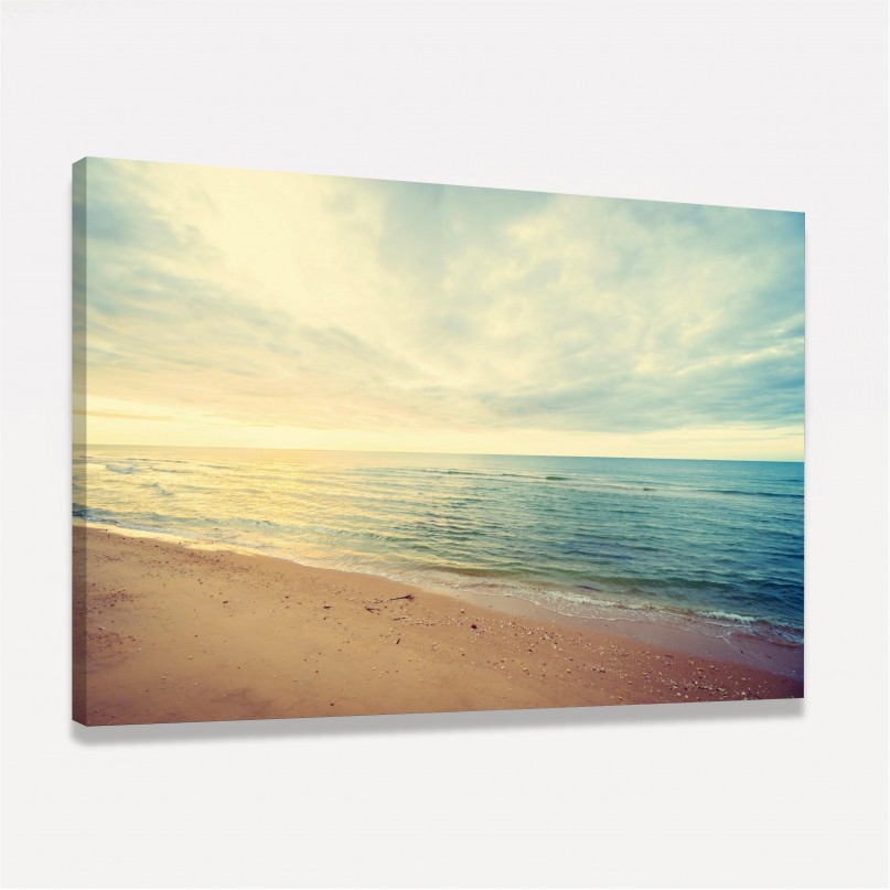 Quadro Praia Areia Mar Ao Nascer do Sol