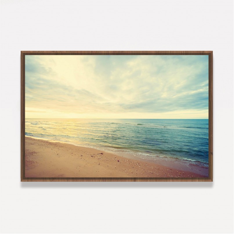 Quadro Praia Areia Mar Ao Nascer do Sol