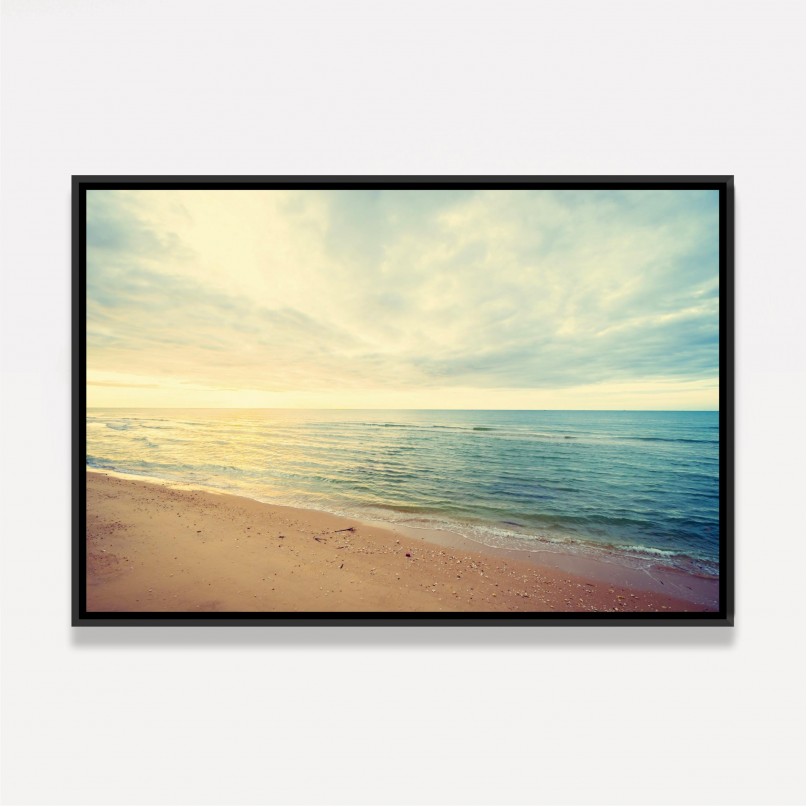 Quadro Praia Areia Mar Ao Nascer do Sol