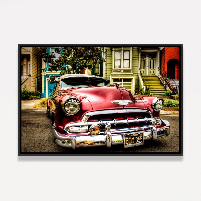 Quadro Carro Antigo - Chevrolet Clássico Vermelho