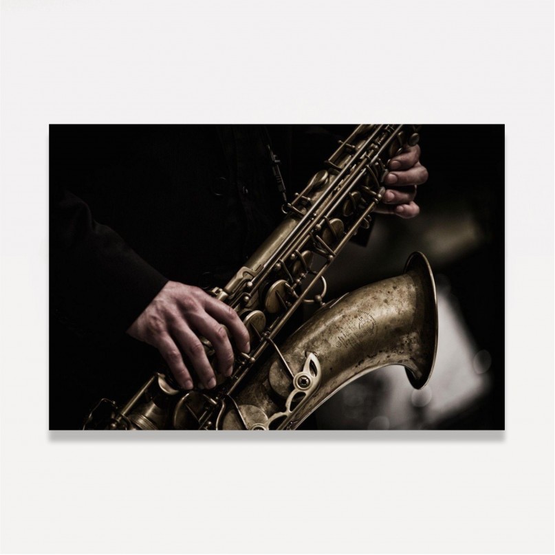 Quadro decorativo Tocando Saxofone em Arte