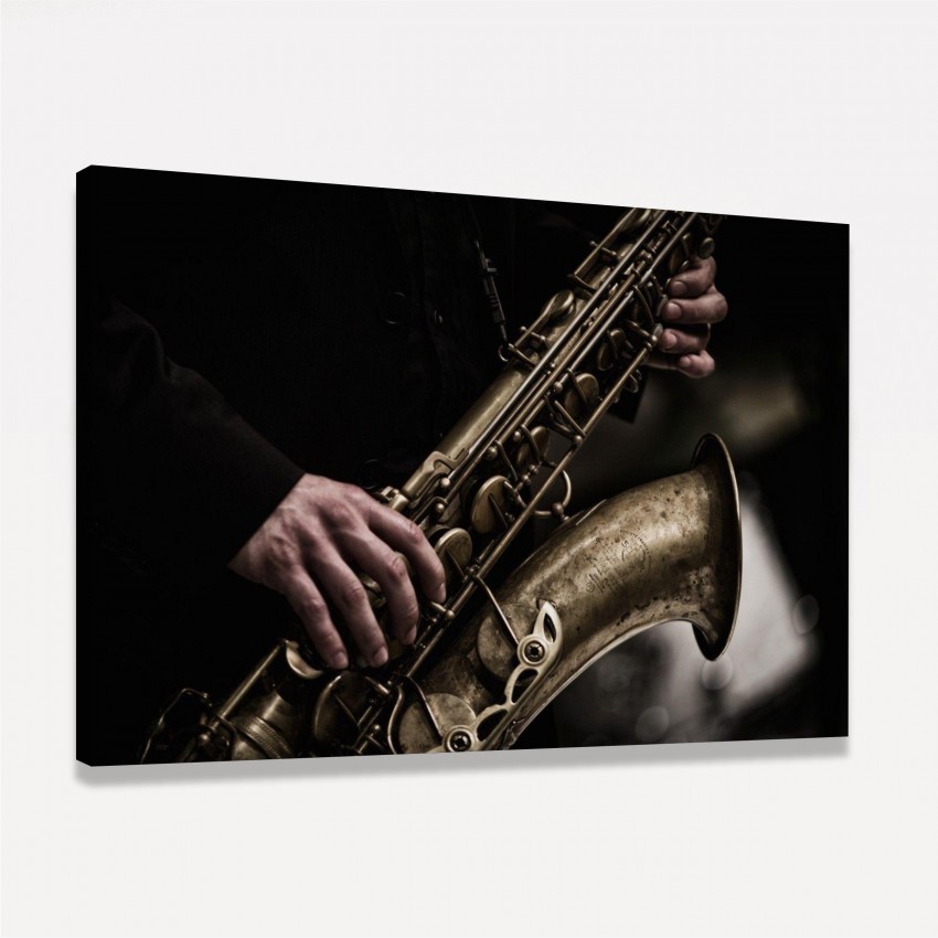 Quadro decorativo Tocando Saxofone em Arte
