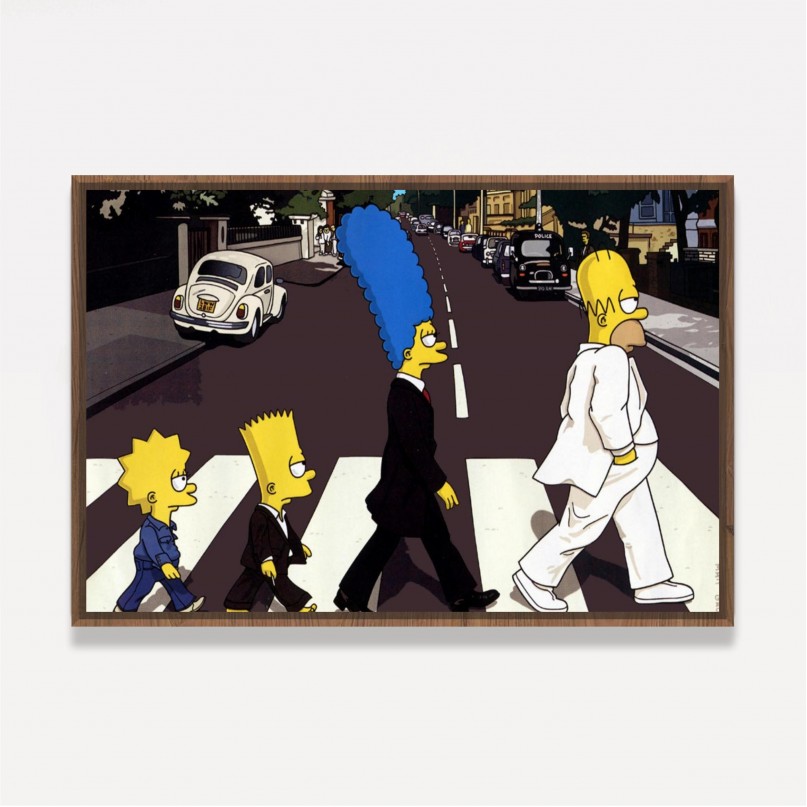 Quadro Os Simpsons na Faixa de Abbey Road