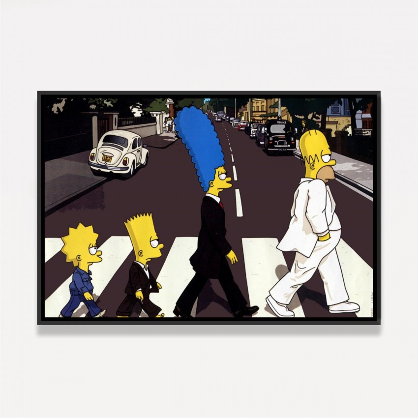 Quadro Os Simpsons na Faixa de Abbey Road