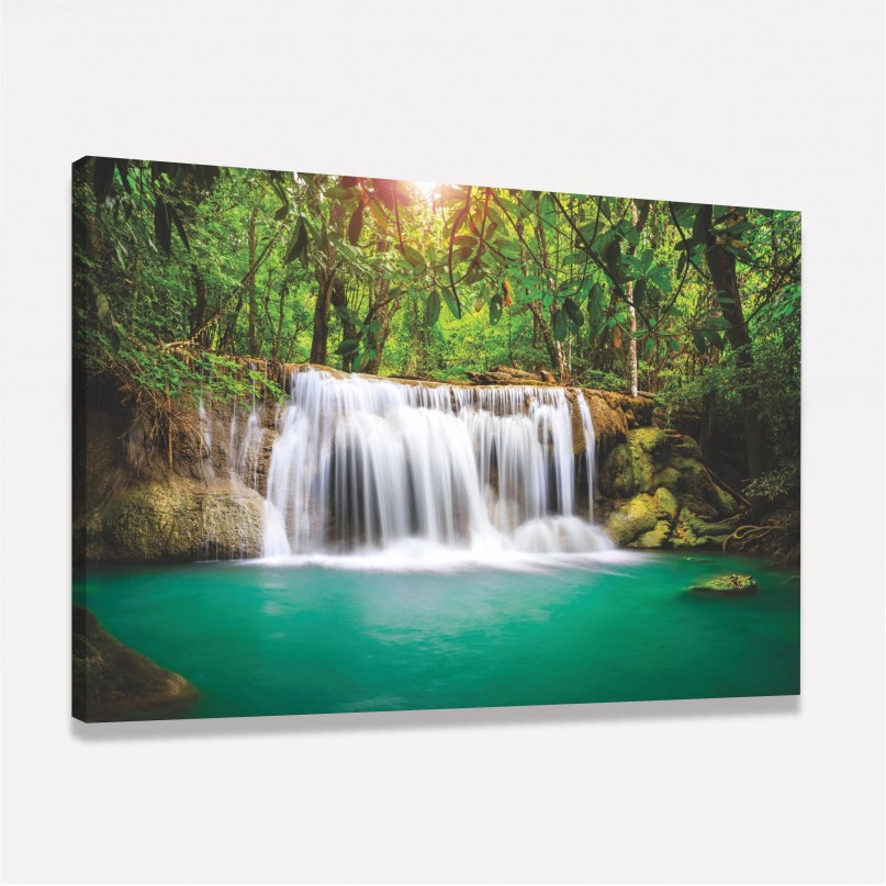 Quadro Cachoeira Sobre Pedras Natureza