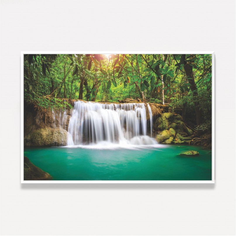 Quadro Cachoeira Sobre Pedras Natureza