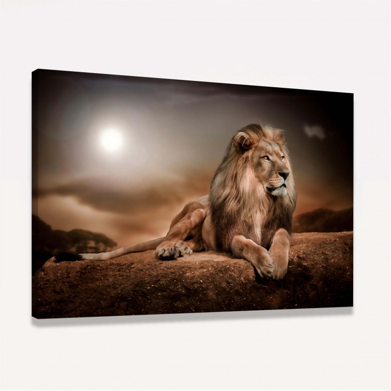 Quadro decorativo Leão de Judá Sobre a Rocha
