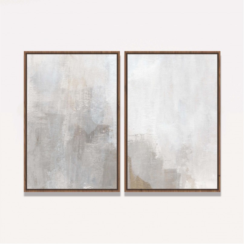 Quadro Abstrato Pintura Neutra Cores Suaves