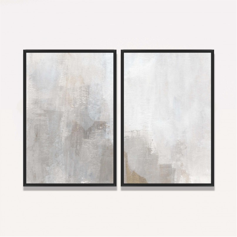 Quadro Abstrato Pintura Neutra Cores Suaves